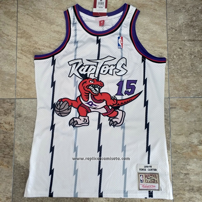Camiseta Toronto Raptors Vince Carter #15 Mitchell & Ness 1998-99 Blanco